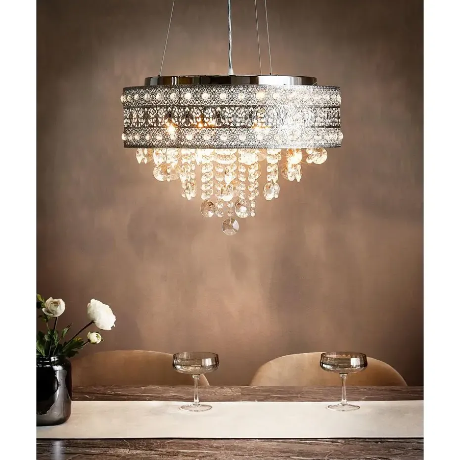 BARBEIRA - Kroonluchter - Zilver - Ijzer