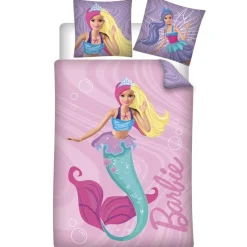 Barbie Dekbedovertrek Zeemeermin - Eenpersoons - 140 x 200 + 65 x 65 cm - Katoen