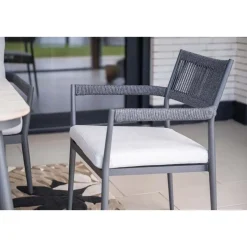 Barcelona dining fauteuil - c. black - dark grey - valley sand