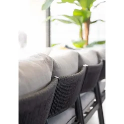 Barcelona lounge-diningset -5-dlg. - c. black -dark grey - valley sand