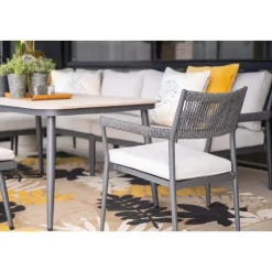 Barcelona lounge-diningset -5-dlg. - c. black -dark grey - valley sand