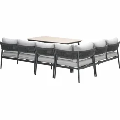 Barcelona lounge-diningset -5-dlg. - c. black -dark grey - valley sand