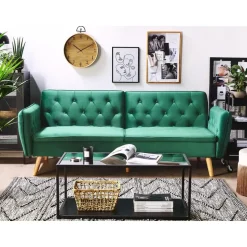 BARDU - Slaapbank 2-zits - Groen - Fluweel