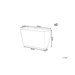 BARIS - Bloempot set van 2 - Beige - Groot - Stenenmix