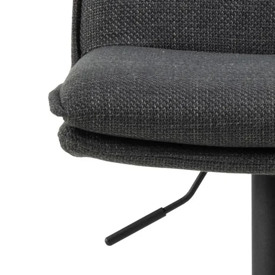 Barkruk Donkergrijs Stof - Zithoogte 68-89cm - Tregoss - Set van 2