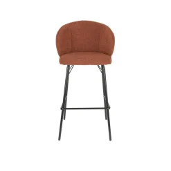 Barkruk Oranje Stof - Zithoogte 75cm - 50x52x100cm - Joa - Set van 2