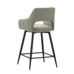 Barkruk Skye draaibaar met armleuning groen - Zithoogte 66,50 cm - Stof - Groen