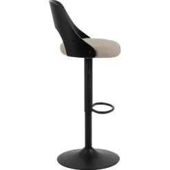 Barkruk Zand Stof - Zitbreedte 47cm - 47x51x113cm - Lucas - Set van 2