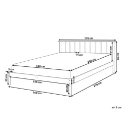 BARRET II - Tweepersoonsbed - Lichtbruin - 160 x 200 cm - Dennenhout