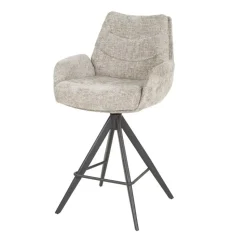 Barstoel Draaibaar - Zandkleur - Metaal - 66x67x90cm - Rich - Set van 2