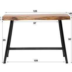 Bartafel Acaciahout - 46x125x92cm - Tafel Live Edge
