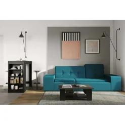 Bartafel Aravis 115x50 met opbergruimte - zwart/beton