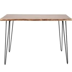 Bartafel Hout 130cm - Boomstamtafel - Metalen Frame