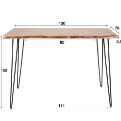 Bartafel Hout 130cm - Boomstamtafel - Metalen Frame