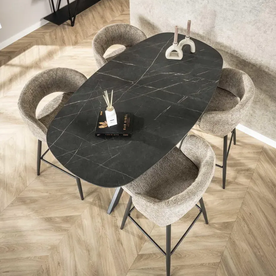 Bartafel Keramieklook - 140x80x93cm - Kruisframe