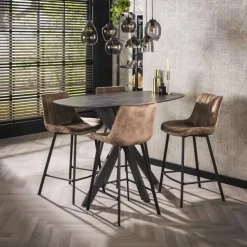 Bartafel Mariola 140x80 cm-zwartbruin