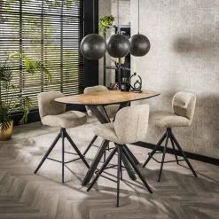 Bartafel Organisch - Naturel Gerecycled Teak - 140x80x92cm