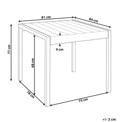 BARTICA - Tuintafel - Grijs - 81 x 84 cm - Synthetisch materiaal