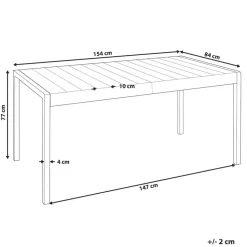 BARTICA - Tuintafel - zwart - 154 x 84 cm - Synthetisch materiaal