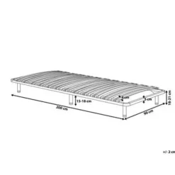 BASIC - Vrijstaande lattenbodem - Zwart - 90 x 200 cm - Staal