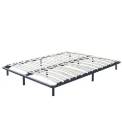 BASIC - Vrijstaande lattenbodem - Zwart - 160 x 200 cm - Staal