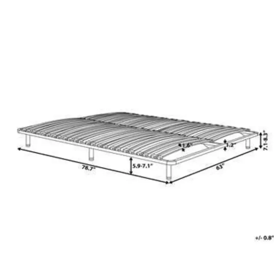 BASIC - Vrijstaande lattenbodem - Zwart - 160 x 200 cm - Staal