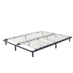 BASIC - Vrijstaande lattenbodem - Zwart - 160 x 200 cm - Staal