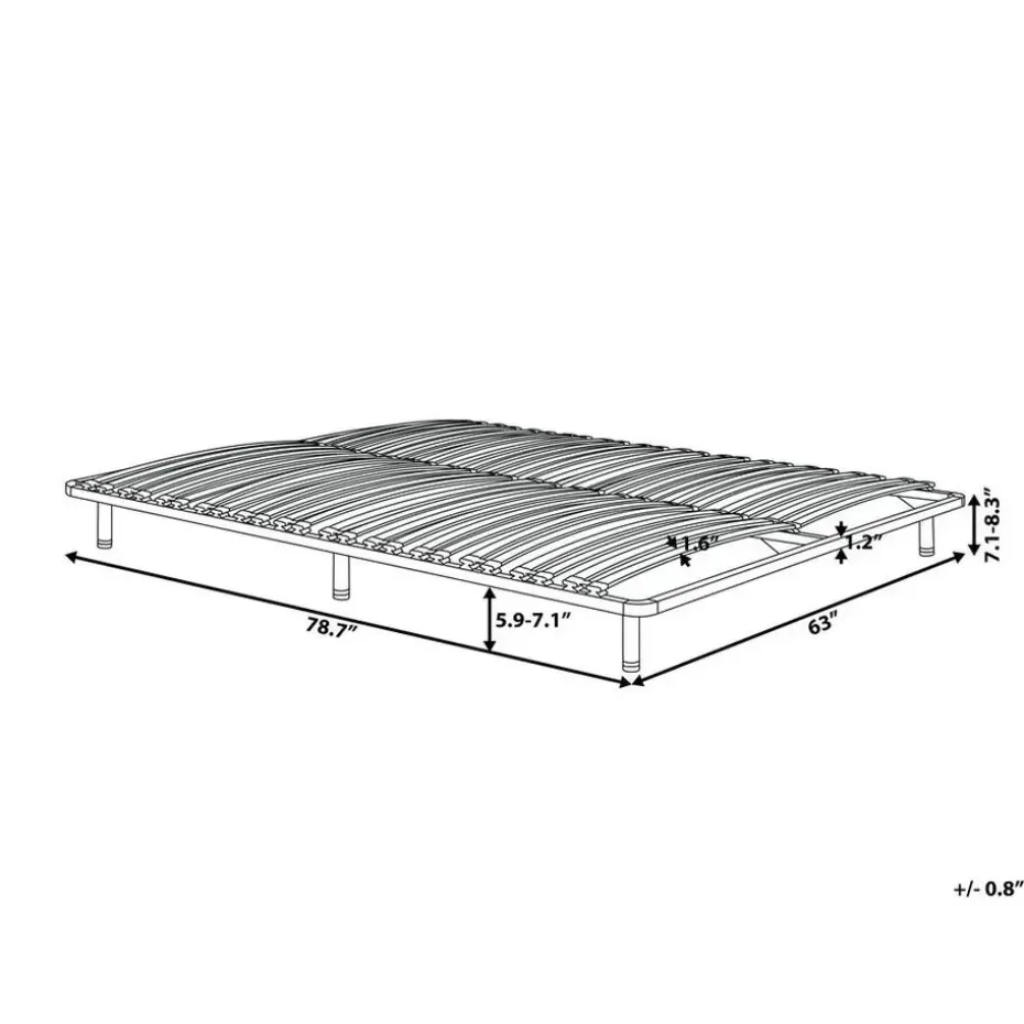 BASIC - Vrijstaande lattenbodem - Zwart - 160 x 200 cm - Staal