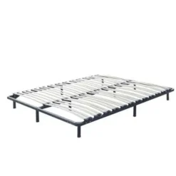 BASIC - Vrijstaande lattenbodem - Zwart - 160 x 200 cm - Staal