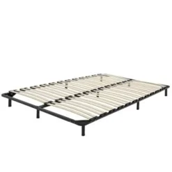 BASIC - Vrijstaande lattenbodem - Zwart - 140 x 200 cm - Staal