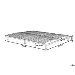 BASIC - Vrijstaande lattenbodem - Zwart - 140 x 200 cm - Staal