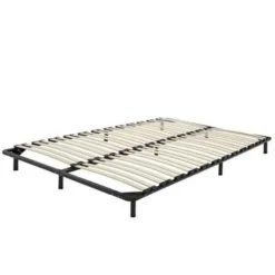 BASIC - Vrijstaande lattenbodem - Zwart - 140 x 200 cm - Staal
