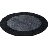 Basic Rond Shaggy Kader vloerkleed Antraciet / Grijs Hoogpolig - 200 CM ROND