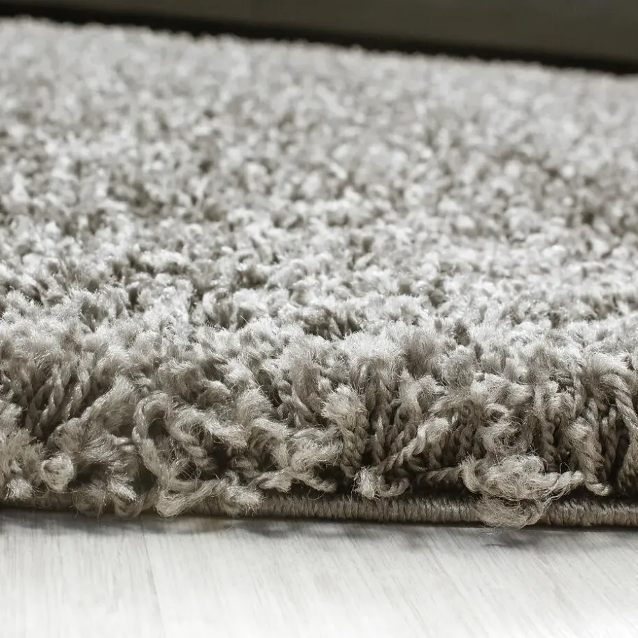 Basic Rond Shaggy vloerkleed Taupe Hoogpolig - 200 CM ROND