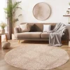 Basic Rond Shaggy vloerkleed Beige Hoogpolig - 200 CM ROND