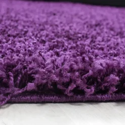 Basic Rond Shaggy vloerkleed Paars Hoogpolig - 200 CM ROND