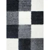 Basic Shaggy Geblokt vloerkleed Zwart / Wit Hoogpolig - 160x230 CM