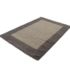Basic Shaggy Kader vloerkleed Taupe Hoogpolig - 300x400 CM