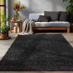 Basic Shaggy vloerkleed Antraciet Hoogpolig - 160x230 CM