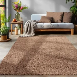 Basic Shaggy vloerkleed Caramel Hoogpolig - 120x170 CM