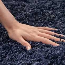 Basic Shaggy vloerkleed Donker Blauw Hoogpolig - 140x200 CM