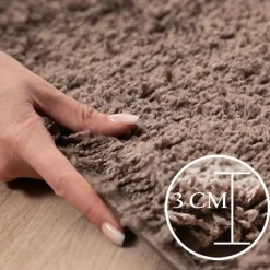 Basic Shaggy vloerkleed Taupe Hoogpolig - 160x230 CM