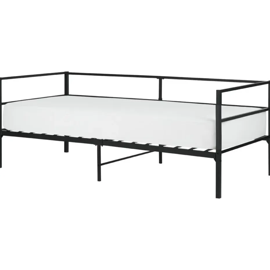 BATTUT - Eenpersoonsbed - Zwart - 90 x 200 cm - Metaal