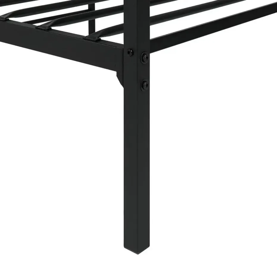 BATTUT - Eenpersoonsbed - Zwart - 90 x 200 cm - Metaal