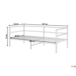 BATTUT - Eenpersoonsbed - Zwart - 90 x 200 cm - Metaal