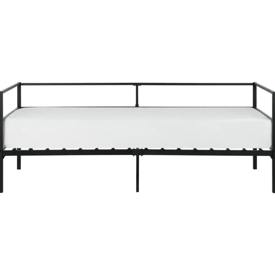 BATTUT - Eenpersoonsbed - Zwart - 90 x 200 cm - Metaal