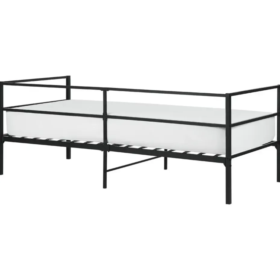 BATTUT - Eenpersoonsbed - Zwart - 90 x 200 cm - Metaal
