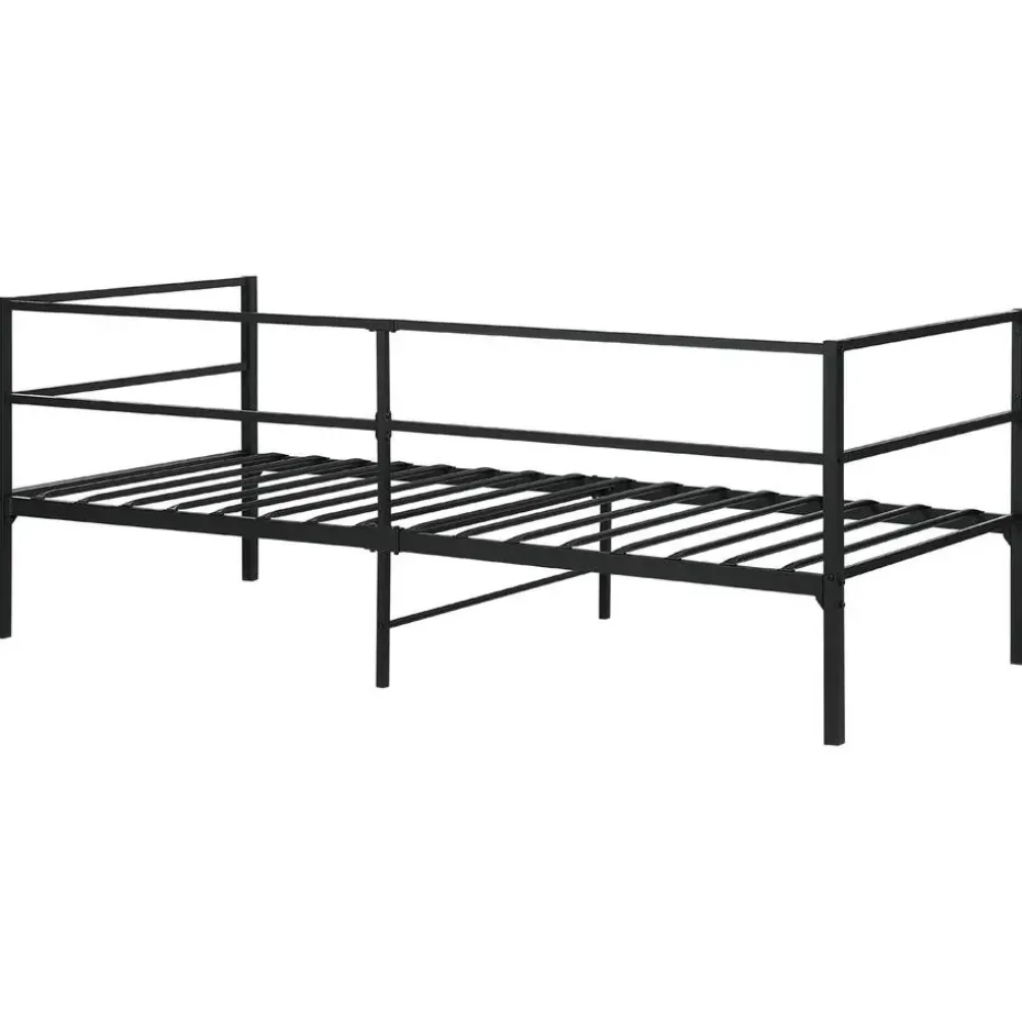 BATTUT - Eenpersoonsbed - Zwart - 90 x 200 cm - Metaal