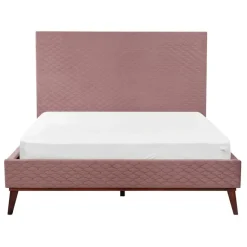 BAYONNE - Tweepersoonsbed - Roze - 140 x 200 cm - Fluweel