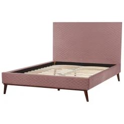 BAYONNE - Tweepersoonsbed - Roze - 140 x 200 cm - Fluweel